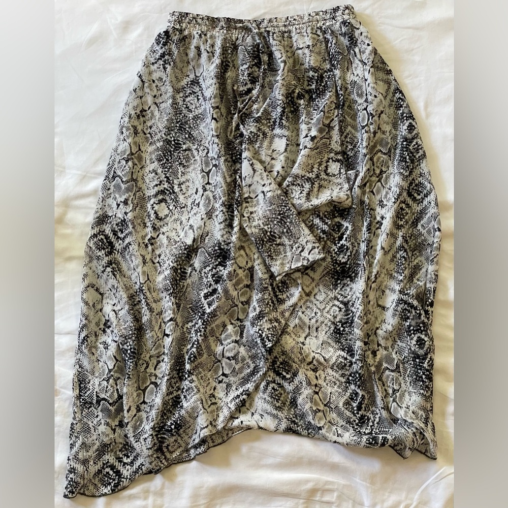 Mystree Black and White Snakeskin High-Low Skirt Small